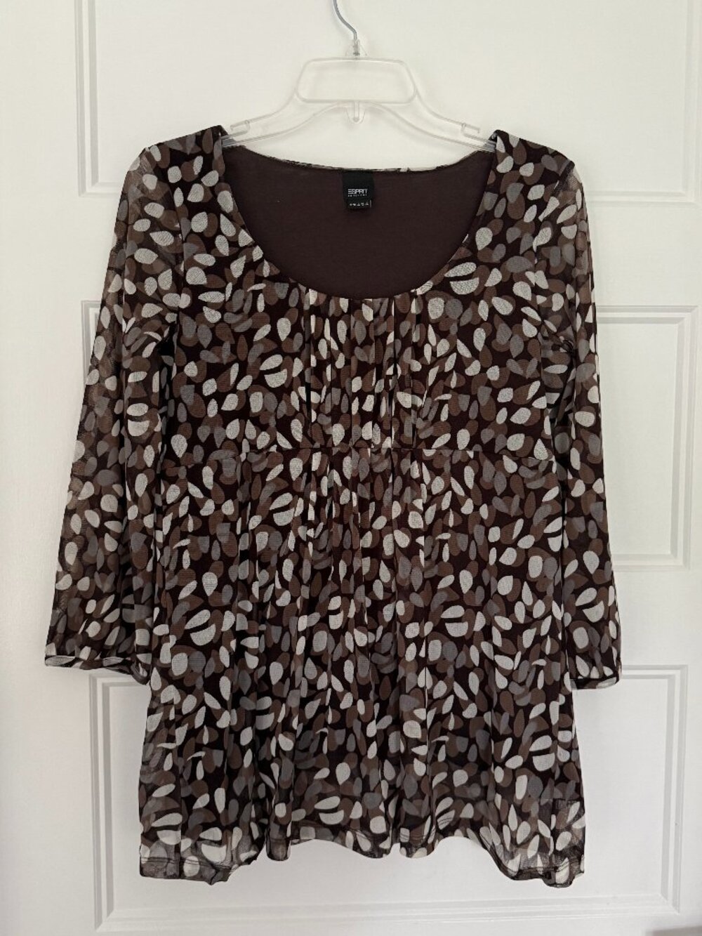 Esprit - Brown & White Empire Waist Tunic - XL